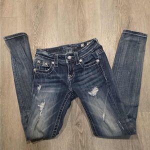 Miss Me Dark Blue Distressed Skinny Jeans